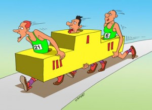 Карикатура о призерах в беге